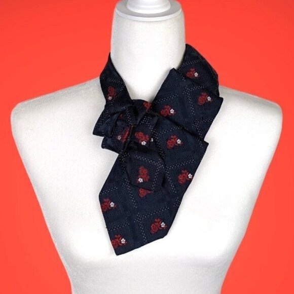 Ogsplosh Navy Ascot - Ethical Fashion - Vintage Ascot Scarf - NEW - Picture 1 of 8